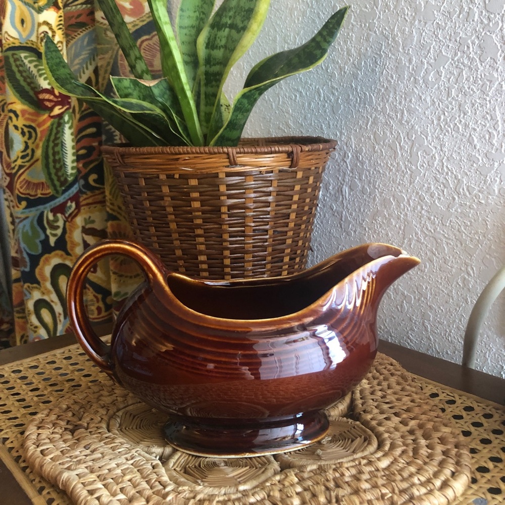 Vintage Homer Laughlin Fiesta Pottery Amber Stone Open Sauce Gravy Boat 18 oz